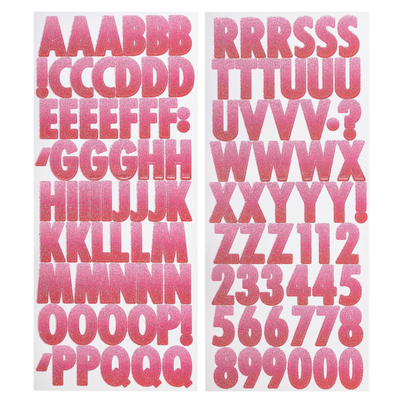 12 Packs: 112 ct. (1,344 total) Glitter Pink Ombre Alphabet Stickers by Recollections™
